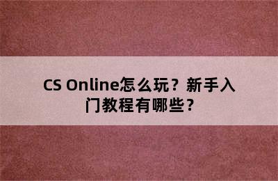 CS Online怎么玩？新手入门教程有哪些？